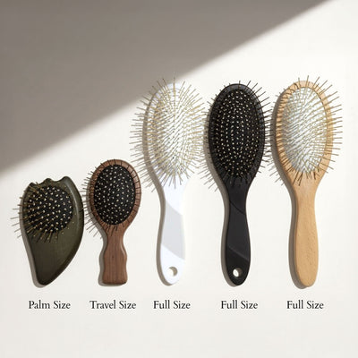 黃金刮痧頭皮按摩梳：典藏胡桃款